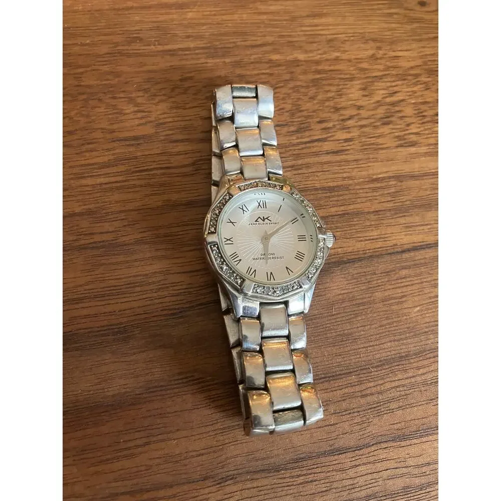 Anne Klein Sport‎ Watch Women Silver Tone New Battery 7